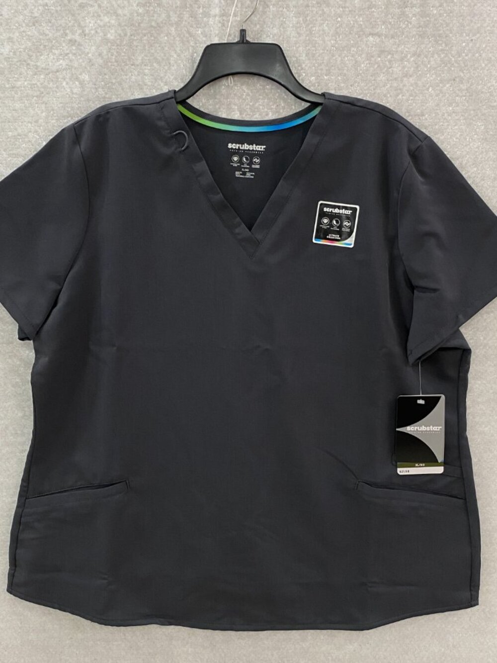 Scrubstar Premium Ultimate Scrub Top Moisture Woman's XL Gray Stretch. DR-39